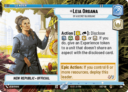 Leia Organa - Of A Secret Bloodline (SEC) Common Fantasy Flight Games Hyperspace Non-Foil