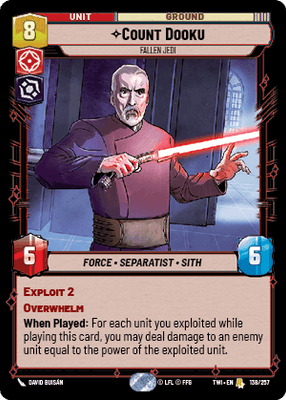Count Dooku - Fallen Jedi (TWI) Rare Star Wars Unlimited Fantasy Flight Games Standard Non-Foil