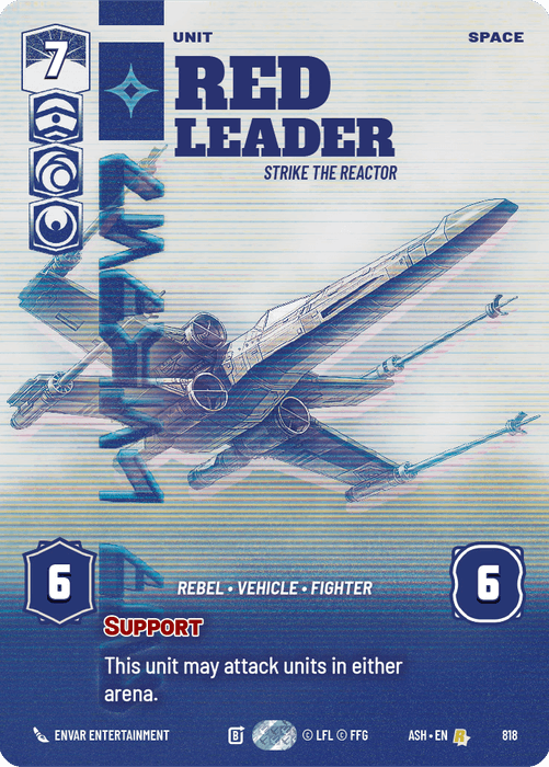 Red Leader - Strike the Reactor (ASH) Rare Star Wars Unlimited Fantasy Flight Games Prestige Non-Foil