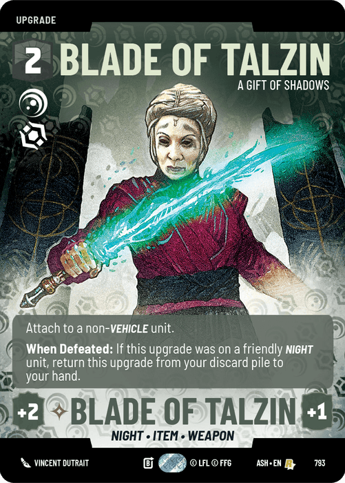 Blade of Talzin - A Gift of Shadows (ASH) Rare Star Wars Unlimited Fantasy Flight Games Prestige Non-Foil