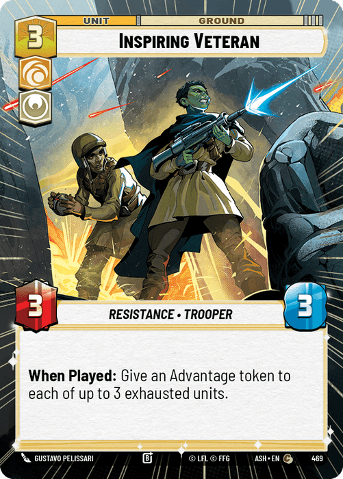 Inspiring Veteran (ASH) Common Star Wars Unlimited Fantasy Flight Games Hyperspace Non-Foil