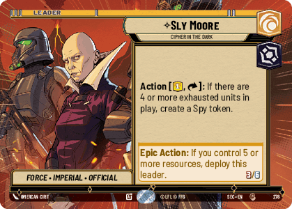 Sly Moore - Cipher in the Dark (SEC) Common Fantasy Flight Games Hyperspace Non-Foil