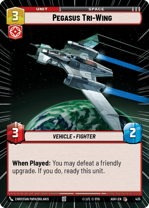 Pegasus Tri-Wing (ASH) Common Star Wars Unlimited Fantasy Flight Games Hyperspace Non-Foil