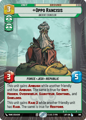 Oppo Rancisis - Ancient Councilor (LOF) Legendary Fantasy Flight Games Hyperspace Non-Foil