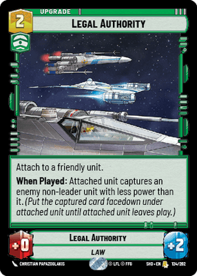 Legal Authority (SHD) Rare Star Wars Unlimited Fantasy Flight Games Standard Non-Foil