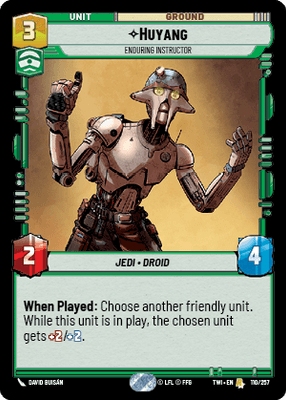 Huyang - Enduring Instructor (TWI) Rare Star Wars Unlimited Fantasy Flight Games Standard Non-Foil