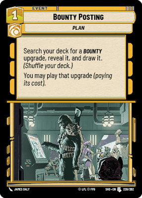 Bounty Posting (SHD) Uncommon Star Wars Unlimited Fantasy Flight Games Standard Non-Foil