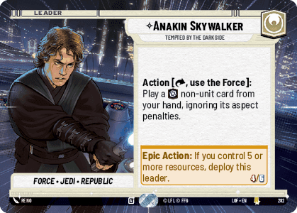 Anakin Skywalker - Tempted by the Dark Side (LOF) Rare Fantasy Flight Games Hyperspace Non-Foil