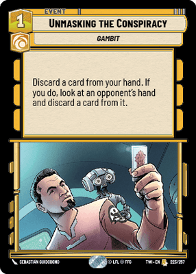 Unmasking the Conspiracy (TWI) Rare Star Wars Unlimited Fantasy Flight Games Standard Non-Foil