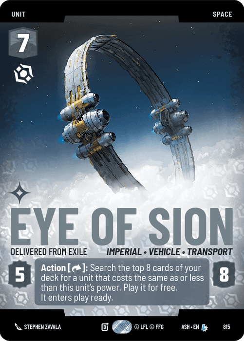 Eye of Sion - Delivered from Exile (ASH) Legendary Star Wars Unlimited Fantasy Flight Games Prestige Non-Foil
