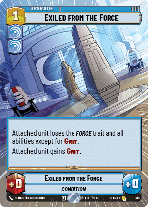 Exiled from the Force (SEC) Rare Fantasy Flight Games Hyperspace Non-Foil