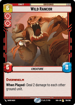 Wild Rancor (SHD) Rare Star Wars Unlimited Fantasy Flight Games Standard Non-Foil