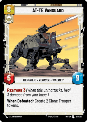 AT-TE Vanguard (TWI) Uncommon Star Wars Unlimited Fantasy Flight Games Standard Non-Foil