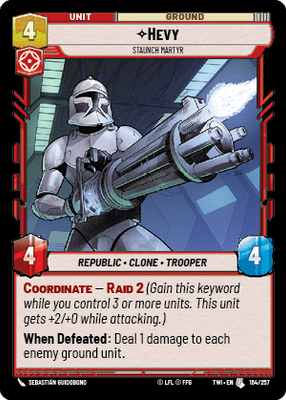 Hevy - Staunch Martyr (TWI) Uncommon Star Wars Unlimited Fantasy Flight Games Standard Non-Foil