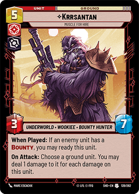 Krrsantan - Muscle For Hire (SHD) Uncommon Star Wars Unlimited Fantasy Flight Games Standard Non-Foil