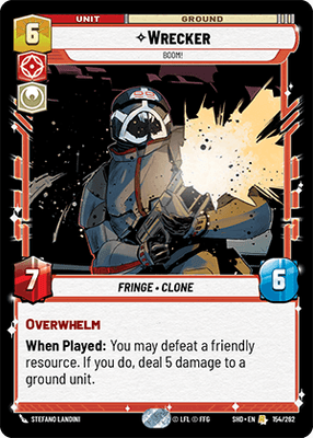 Wrecker - BOOM! (SHD) Rare Star Wars Unlimited Fantasy Flight Games Standard Non-Foil