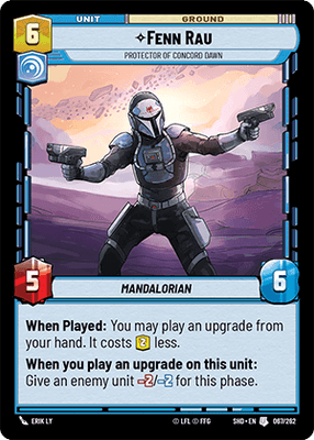 Fenn Rau - Protector of Concord Dawn (SHD) Uncommon Star Wars Unlimited Fantasy Flight Games Standard Non-Foil
