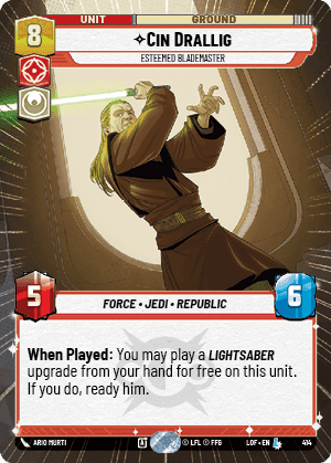 Cin Drallig - Esteemed Blademaster (LOF) Legendary Fantasy Flight Games Hyperspace Non-Foil