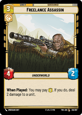 Freelance Assassin (TWI) Common Star Wars Unlimited Fantasy Flight Games Standard Non-Foil
