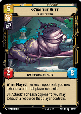 Ziro the Hutt - Colorful Schemer (TWI) Uncommon Star Wars Unlimited Fantasy Flight Games Standard Non-Foil