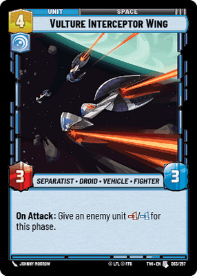 Vulture Interceptor Wing (TWI) Uncommon Star Wars Unlimited Fantasy Flight Games Standard Non-Foil