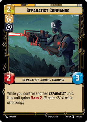 Separatist Commando (TWI) Starter Star Wars Unlimited Fantasy Flight Games Standard Non-Foil