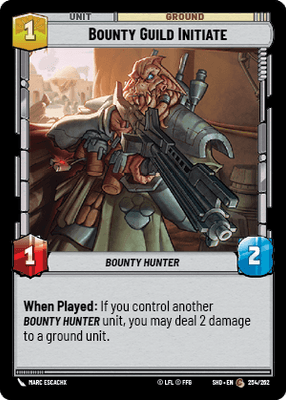 Bounty Guild Initiate (SHD) Common Star Wars Unlimited Fantasy Flight Games Standard Non-Foil