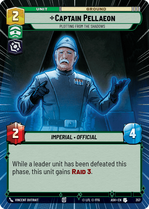 Captain Pellaeon - Plotting from the Shadows (ASH) Uncommon Star Wars Unlimited Fantasy Flight Games Hyperspace Non-Foil
