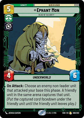 Ephant Mon - Head of Security (SHD) Rare Star Wars Unlimited Fantasy Flight Games Standard Non-Foil