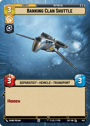 Banking Clan Shuttle (LOF) Common Fantasy Flight Games Hyperspace Non-Foil