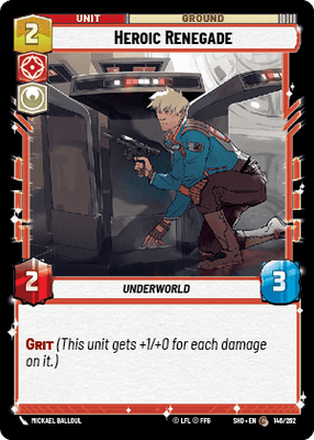 Heroic Renegade (SHD) Common Star Wars Unlimited Fantasy Flight Games Standard Non-Foil
