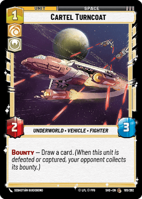 Cartel Turncoat (SHD) Common Star Wars Unlimited Fantasy Flight Games Standard Non-Foil