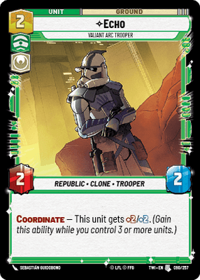 Echo - Valiant ARC Trooper (TWI) Uncommon Star Wars Unlimited Fantasy Flight Games Standard Non-Foil