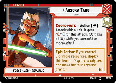 Ahsoka Tano - Snips (TWI) Starter Star Wars Unlimited Fantasy Flight Games Standard Non-Foil
