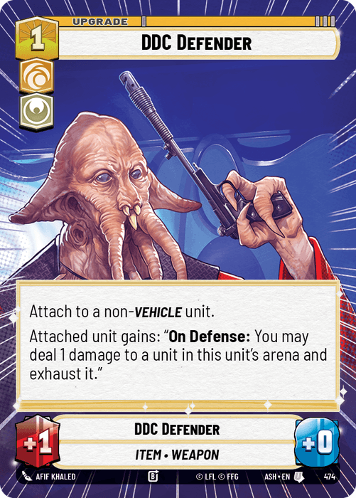 DDC Defender (ASH) Uncommon Star Wars Unlimited Fantasy Flight Games Hyperspace Non-Foil