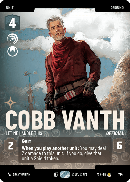 Cobb Vanth - Let Me Handle This (ASH) Rare Star Wars Unlimited Fantasy Flight Games Prestige Non-Foil