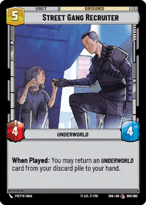 Street Gang Recruiter (SHD) Common Star Wars Unlimited Fantasy Flight Games Standard Non-Foil