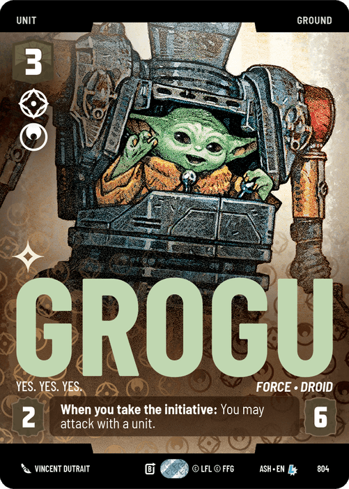 Grogu - Yes. Yes. Yes. (ASH) Legendary Star Wars Unlimited Fantasy Flight Games Prestige Non-Foil