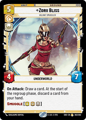 Zorii Bliss - Valiant Smuggler (SHD) Rare Star Wars Unlimited Fantasy Flight Games Standard Non-Foil