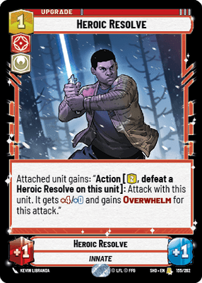 Heroic Resolve (SHD) Rare Star Wars Unlimited Fantasy Flight Games Standard Non-Foil