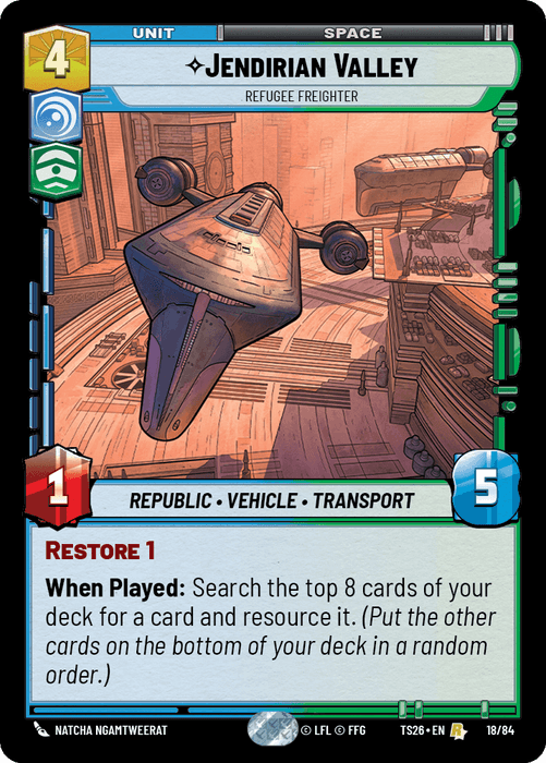 Jendirian Valley - Refugee Freighter (TS26) Rare Fantasy Flight Games Standard Non-Foil
