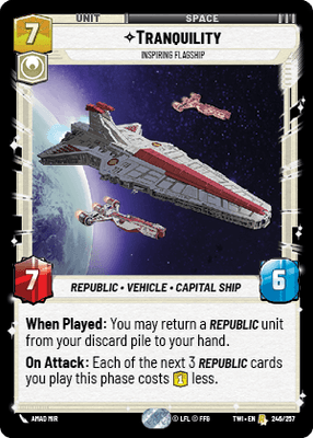 Tranquility - Inspiring Flagship (TWI) Rare Star Wars Unlimited Fantasy Flight Games Standard Non-Foil
