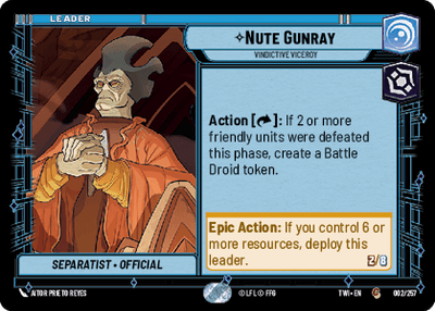 Nute Gunray - Vindictive Viceroy (TWI) Common Star Wars Unlimited Fantasy Flight Games Standard Non-Foil