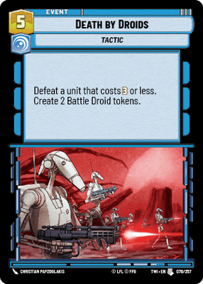 Death by Droids (TWI) Uncommon Star Wars Unlimited Fantasy Flight Games Standard Non-Foil