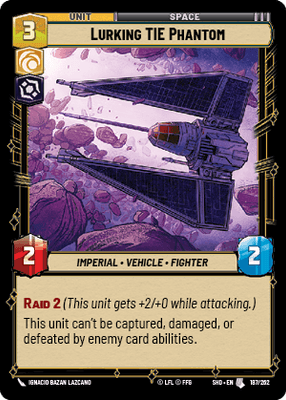 Lurking TIE Phantom (SHD) Uncommon Star Wars Unlimited Fantasy Flight Games Standard Non-Foil