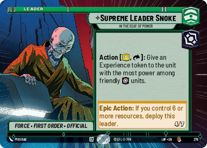 Supreme Leader Snoke - In the Seat of Power (LOF) Common Fantasy Flight Games Hyperspace Non-Foil