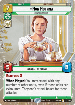 Mon Mothma - Clinging to Hope (SEC) Rare Fantasy Flight Games Hyperspace Non-Foil