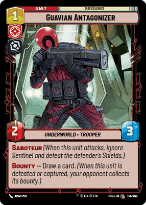 Guavian Antagonizer (SHD) Common Star Wars Unlimited Fantasy Flight Games Standard Non-Foil