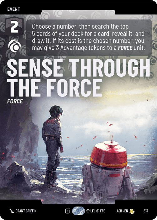 Sense Through the Force (ASH) Rare Star Wars Unlimited Fantasy Flight Games Prestige Non-Foil