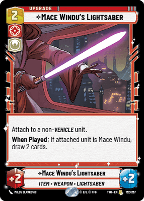 Mace Windu's Lightsaber (TWI) Rare Star Wars Unlimited Fantasy Flight Games Standard Non-Foil
